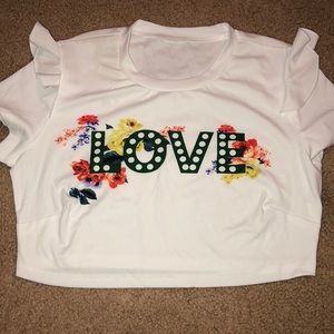 Cropped Graphic Fitted T Shirt